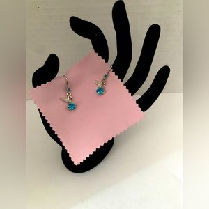 .925 Silver Plated Swan in Blue stone.